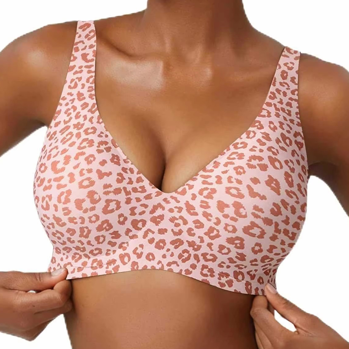 Women's Seamless Pink Leopard  - Minimizer Bra Women review and price