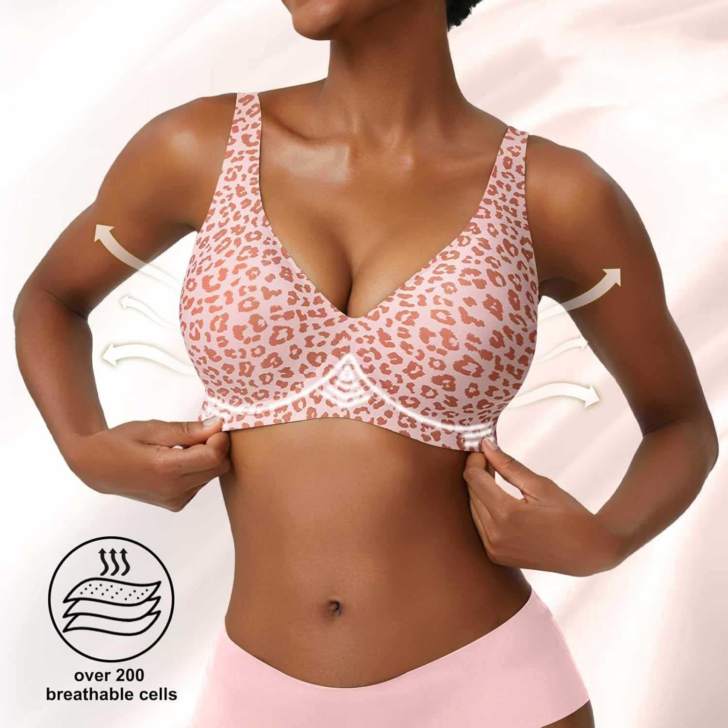 Women's Seamless Pink Leopard  - Minimizer Bra Women review and price