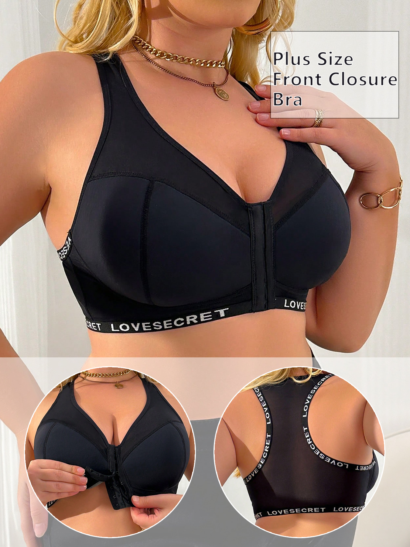 Women Plus Size Lace Bra Front - Wirefree Bra Comfort review and price