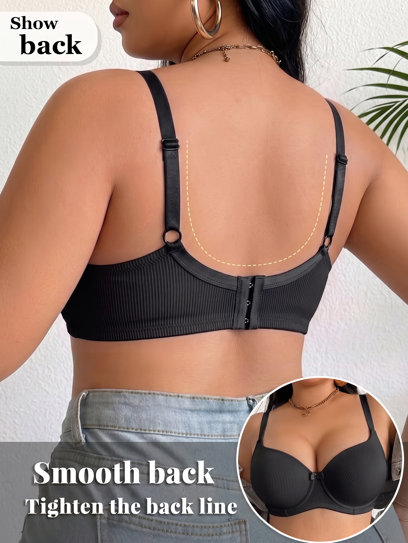 Plus Size Women Bra Thin Cup U - Underwire Bra Padded review and price