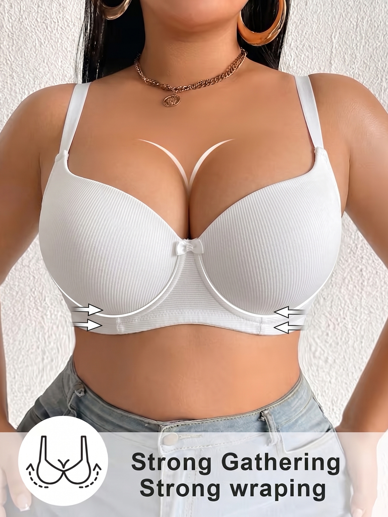 Plus Size Women Bra Thin Cup U - Underwire Bra Padded review and price