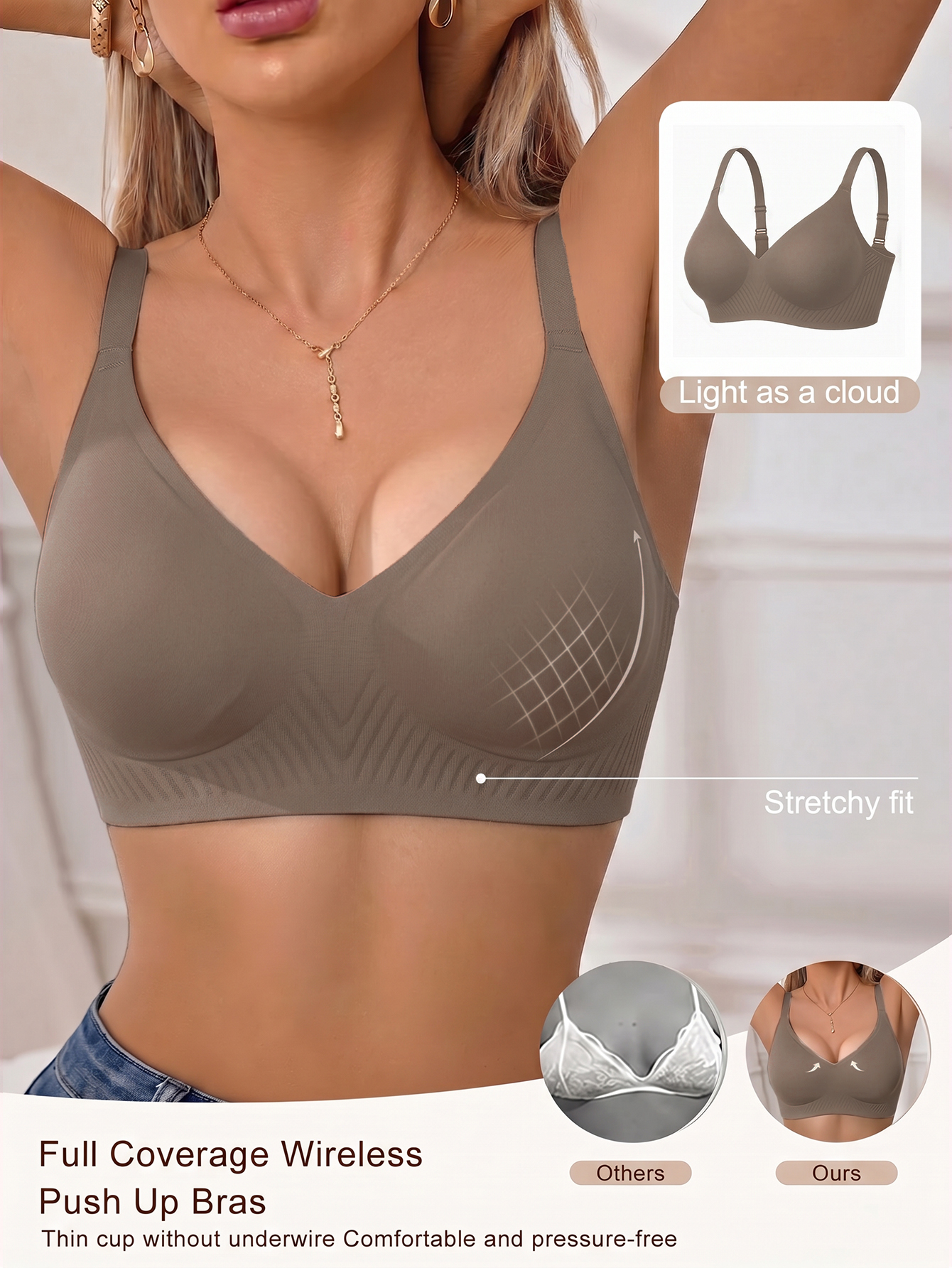 Full Coverage Push Up Jelly Su - Underwire Bra Padded review and price