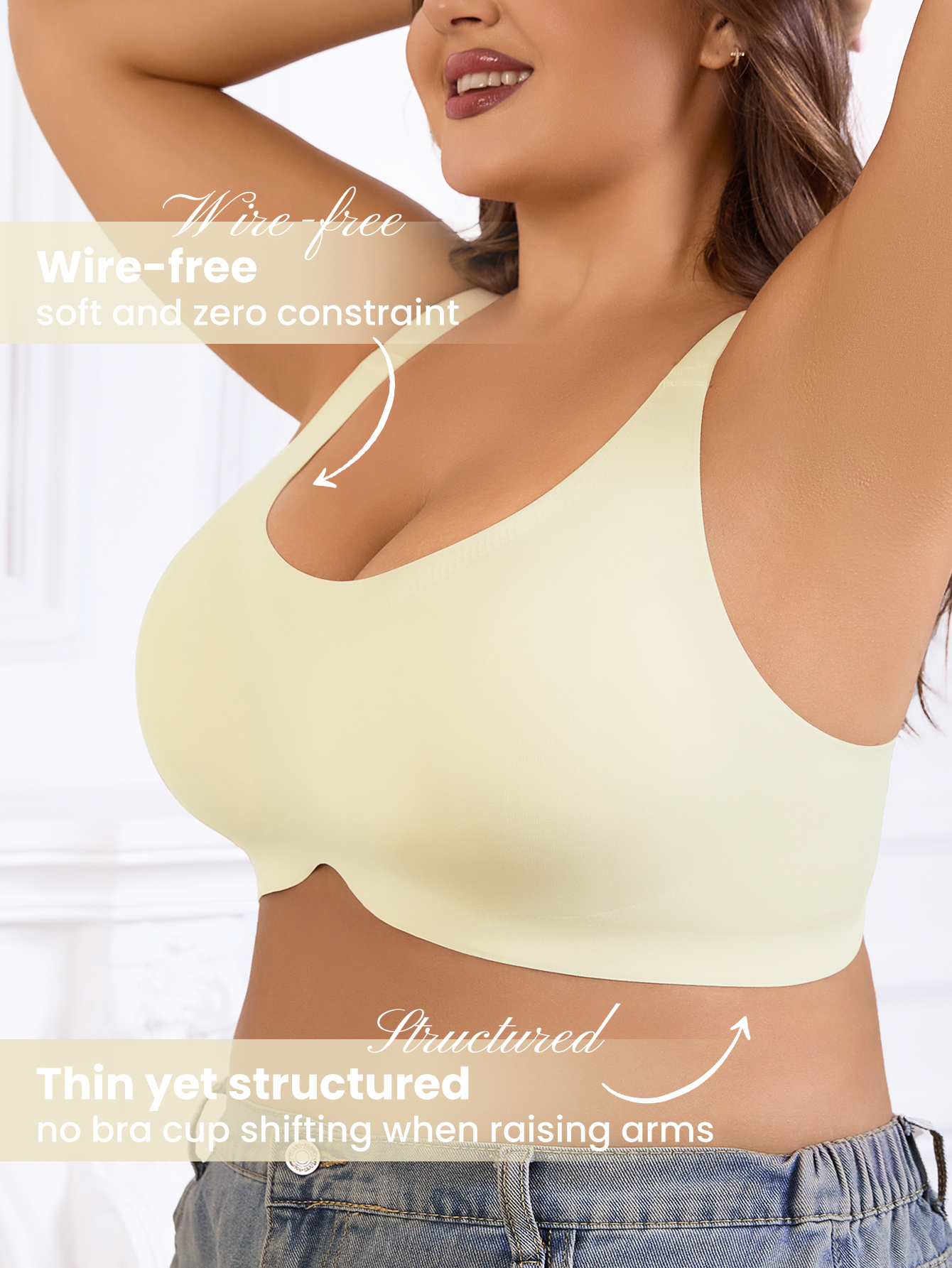 Plus Size Women Solid Color Da - Wirefree Bra Comfort review and price