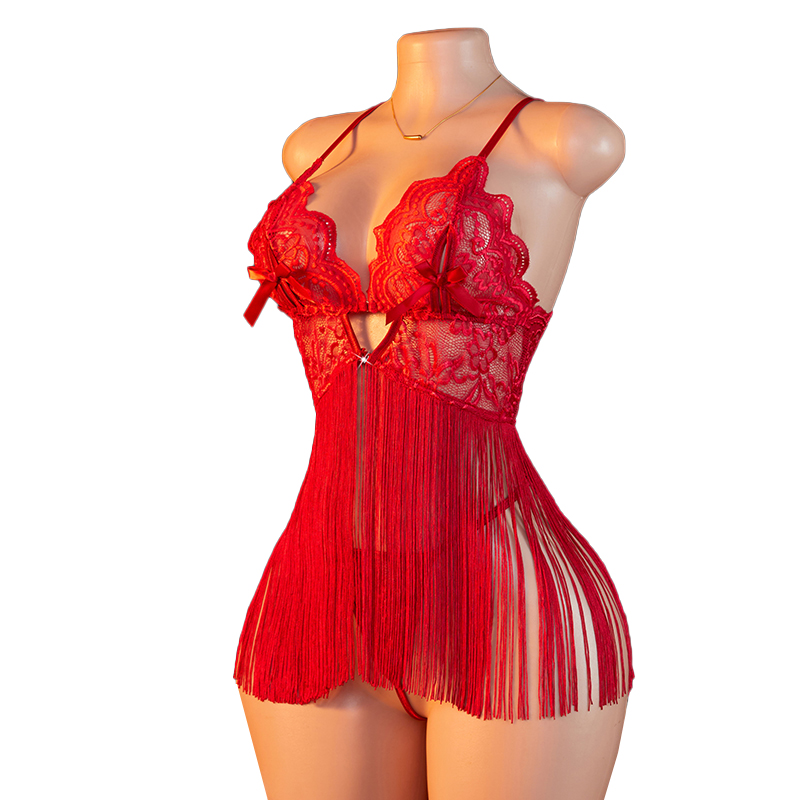 Transparent Lace Women Red Str - Lace Bralette Set review and price
