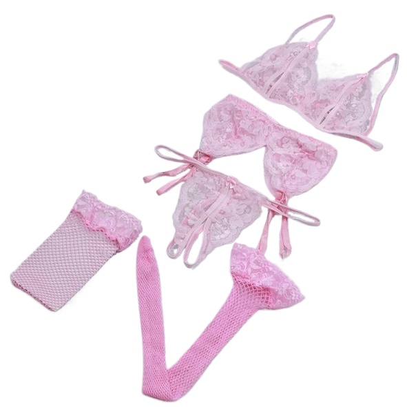 Lace Women Lingerie Set 4 Pcs  - Lace Bralette Set review and price